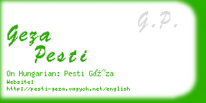 geza pesti business card